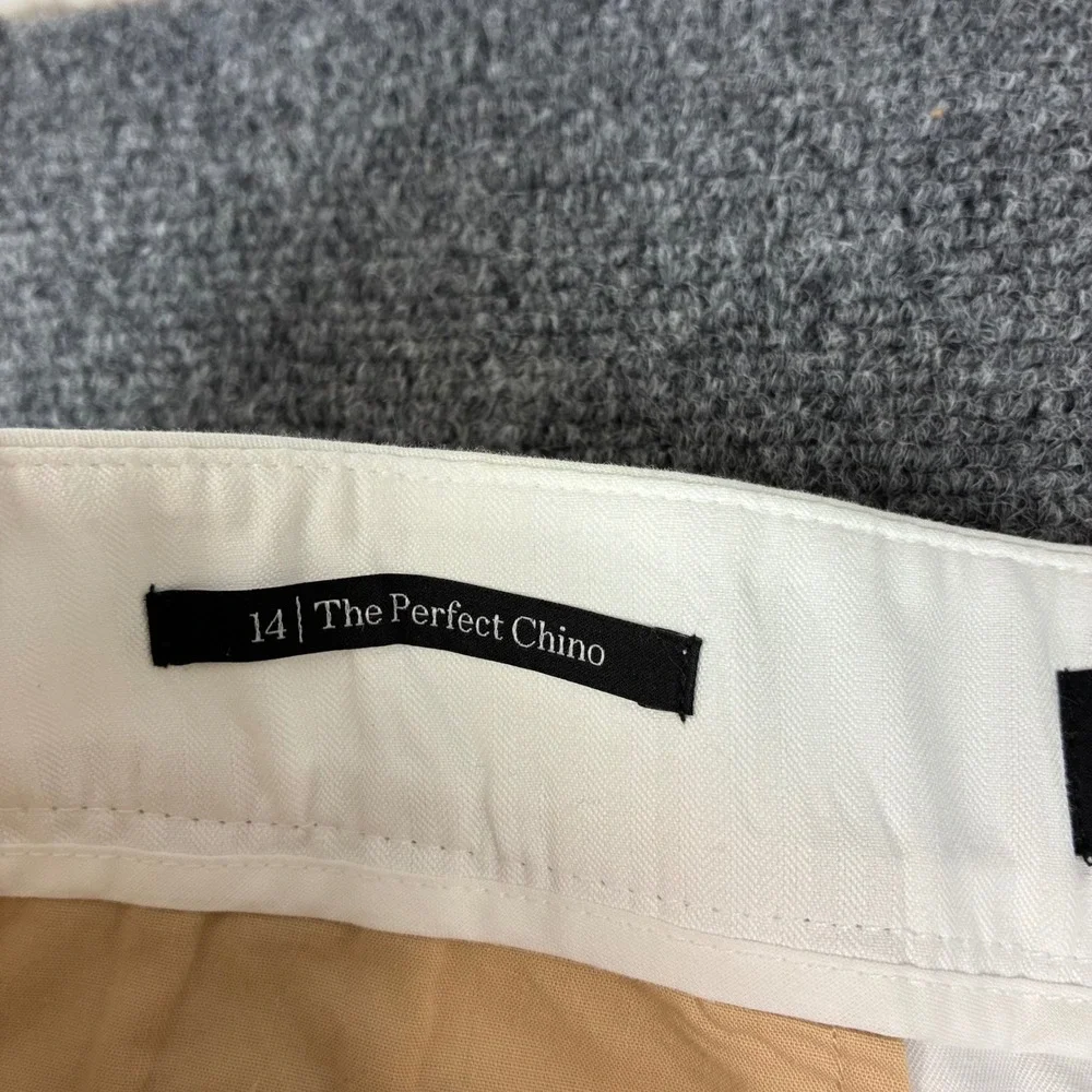 Talbots The Perfect Chino Pants Women 14 36x30 White Straight Leg Casual Trouser